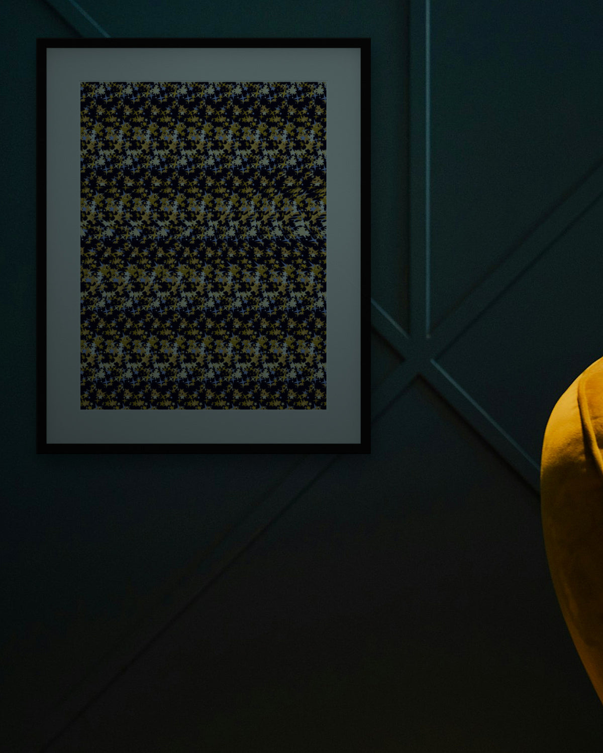 Make-a-Wish Shooting Star hidden 3D art print, framed in a dark luxury lounge