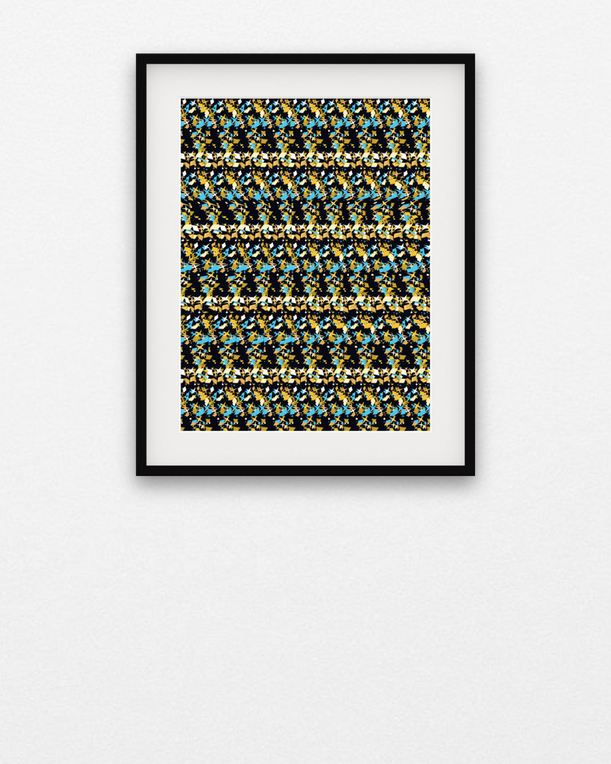 Brilliant Cut Diamond hidden 3D art print, framed in a gallery wall