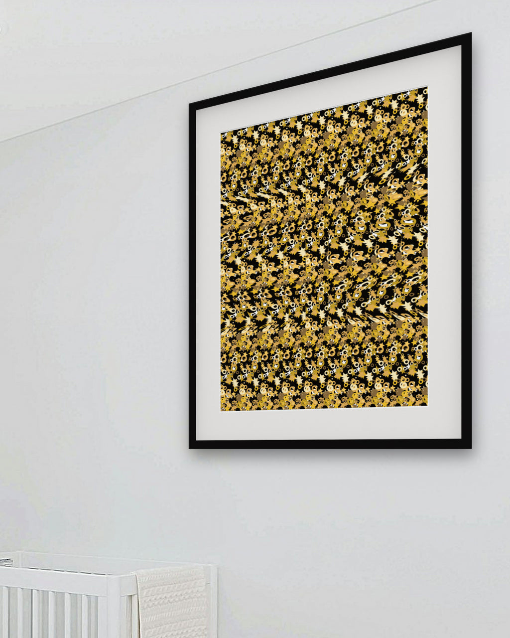 Champion's Trophy Cup hidden 3D art print, framed in a bright kids / teen bedroom