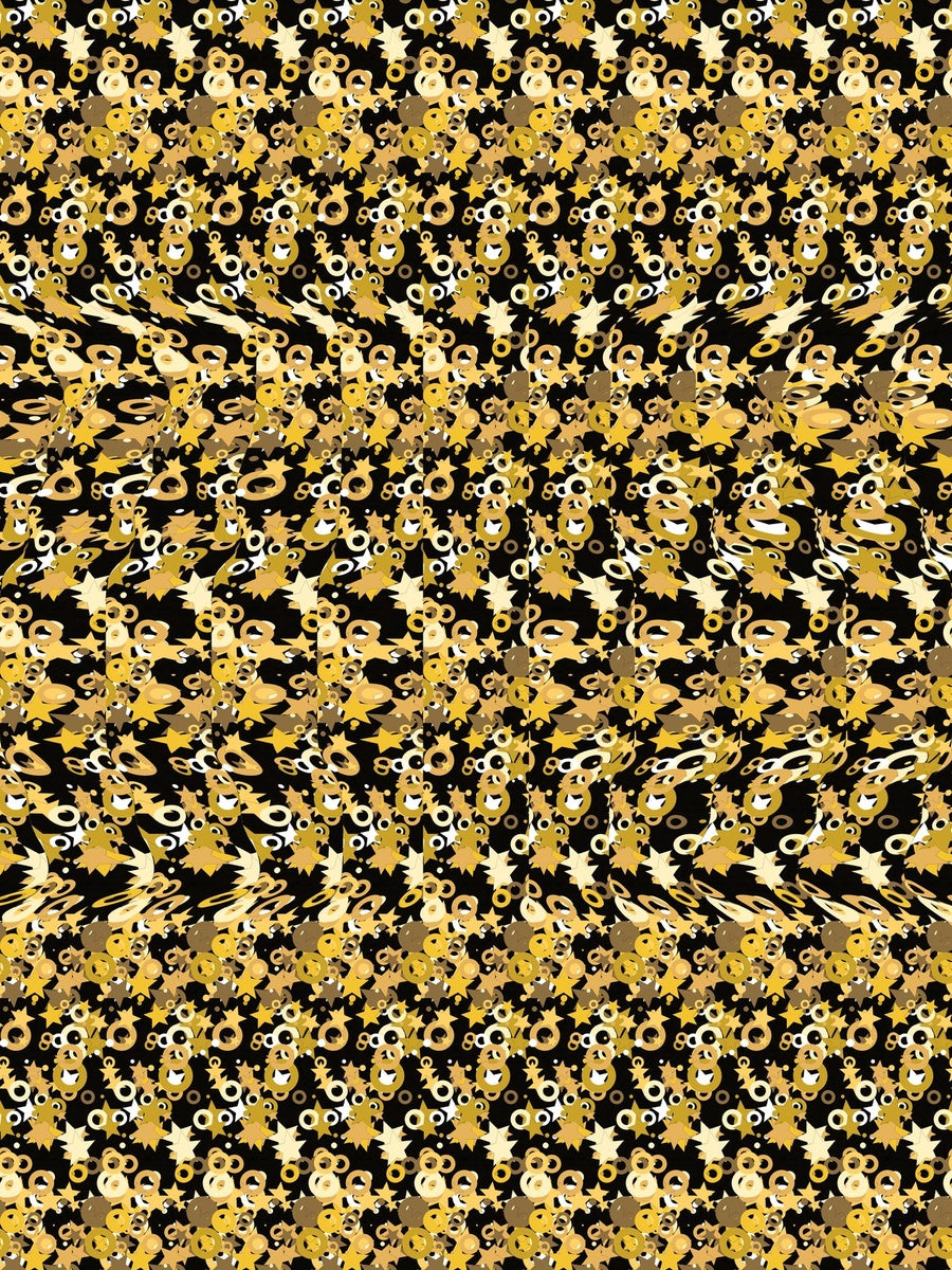 Champion's Trophy Cup full stereogram pattern, flat view