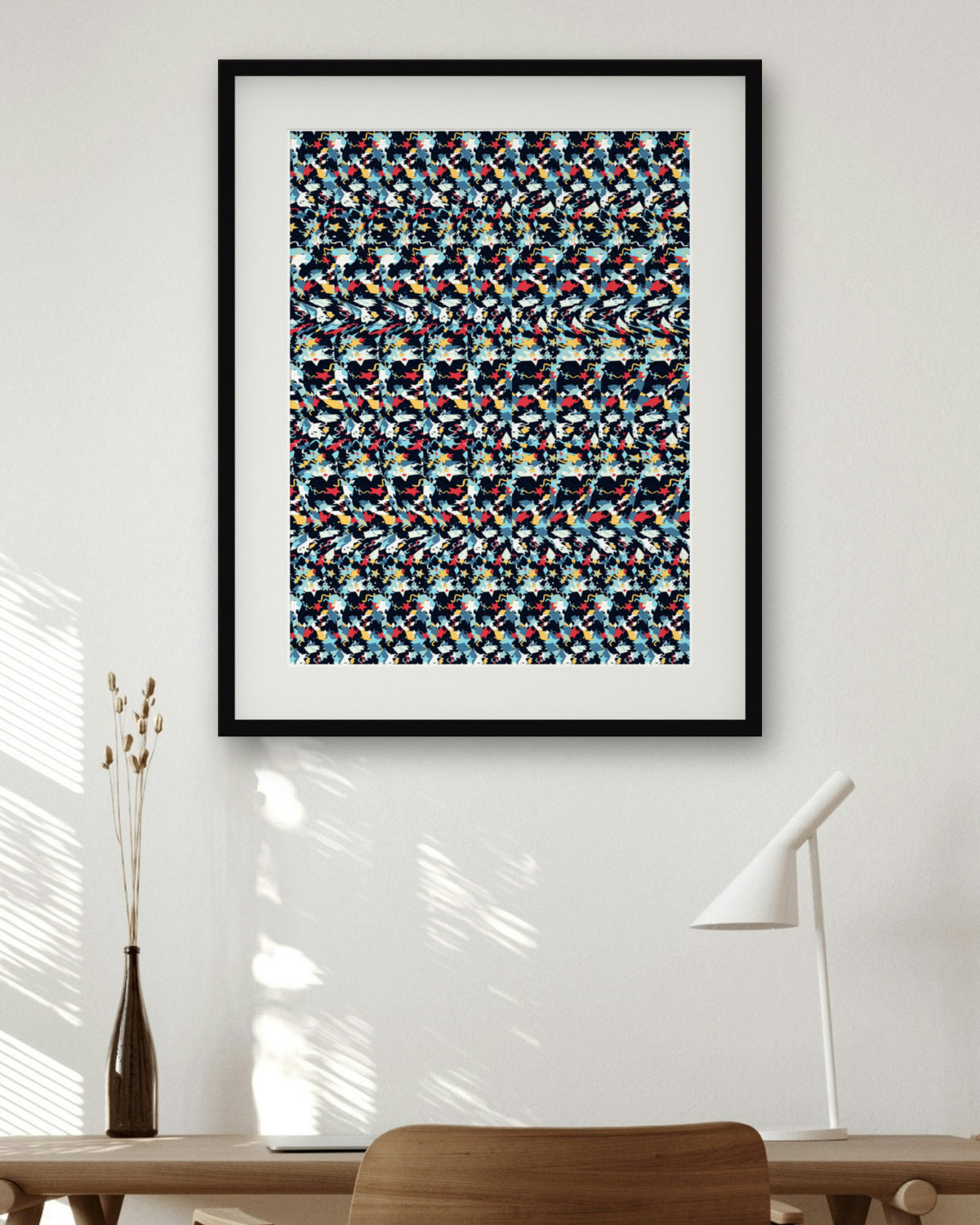 Steady Anchor Reveal hidden 3D art print, framed in a home office