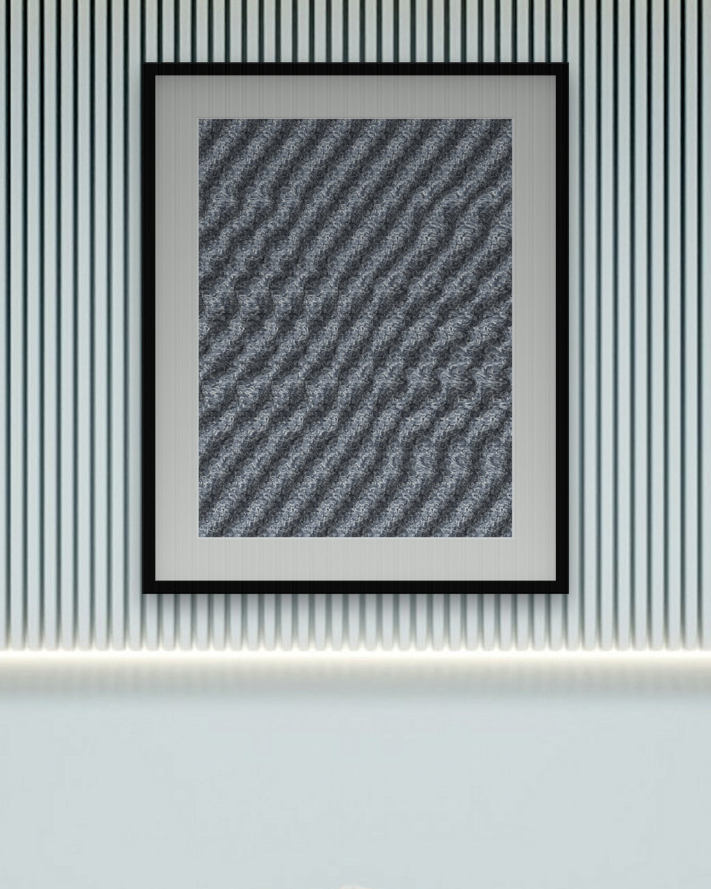 Scorpio Scorpion hidden 3D art print, framed in a calm bedroom