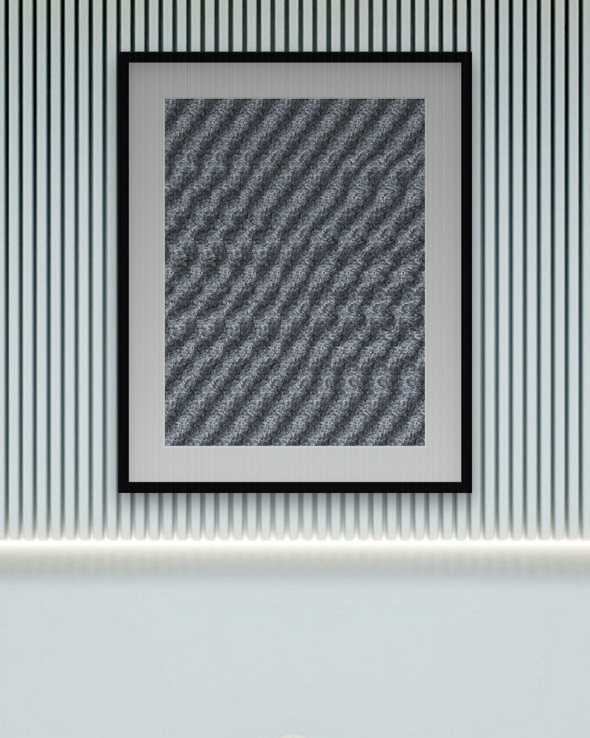 Scorpio Scorpion hidden 3D art print, framed in a calm bedroom