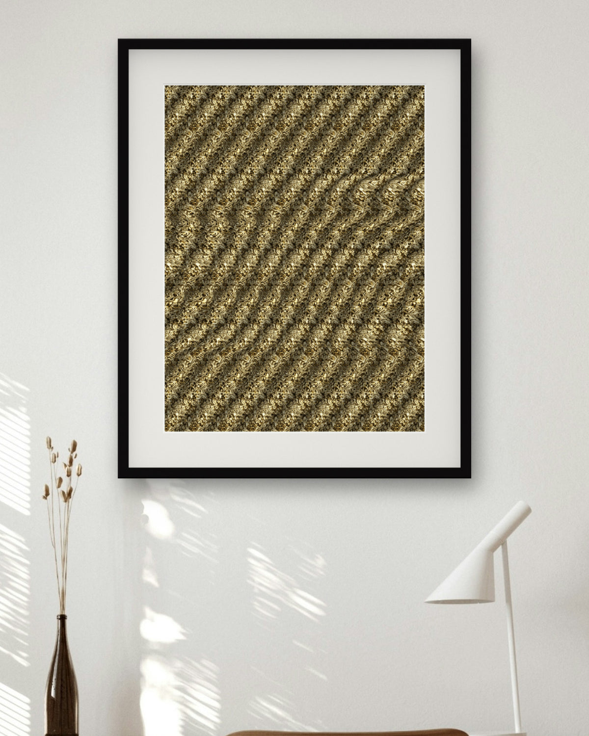 Orchard Apple Reveal hidden 3D art print, framed in a home office