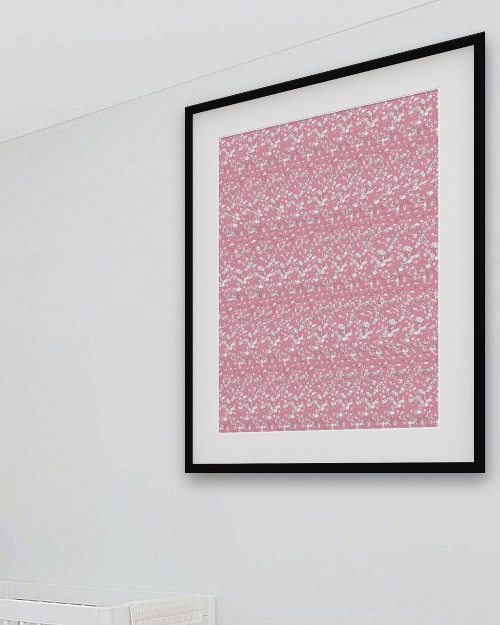 Wild Poppy Bloom hidden 3D art print, framed in a bright kids / teen bedroom