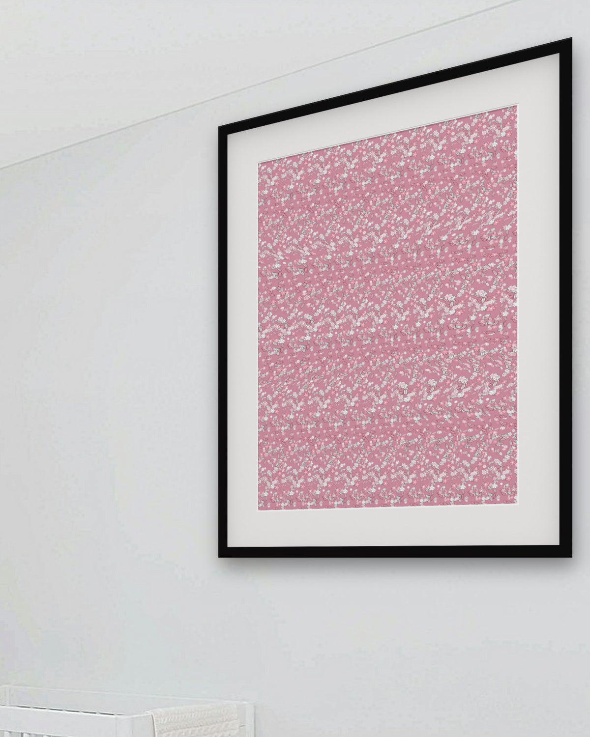 Wild Poppy Bloom hidden 3D art print, framed in a bright kids / teen bedroom