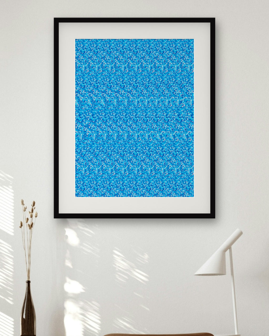 Game Day Football hidden 3D art print, framed in a home office