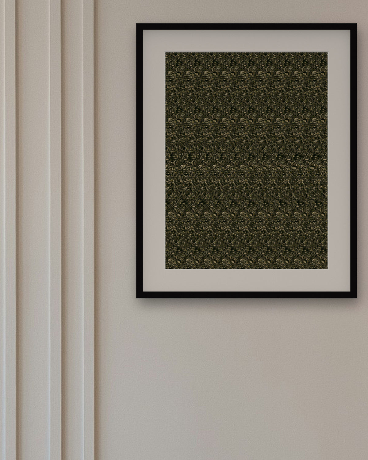 Little Hedgehog Hideout hidden 3D art print, framed in a panelled dining room
