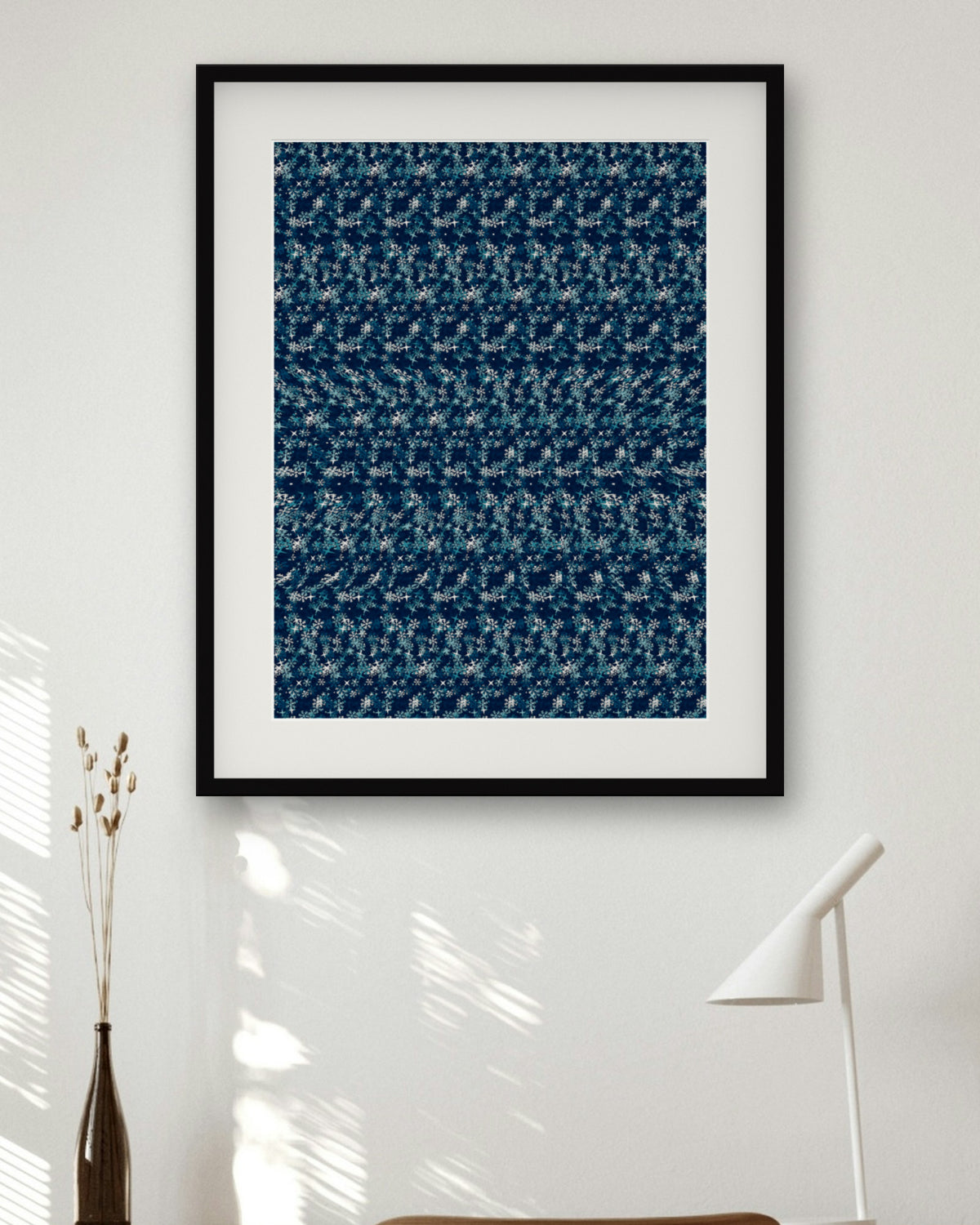 Arctic Polar Bear Trek hidden 3D art print, framed in a home office