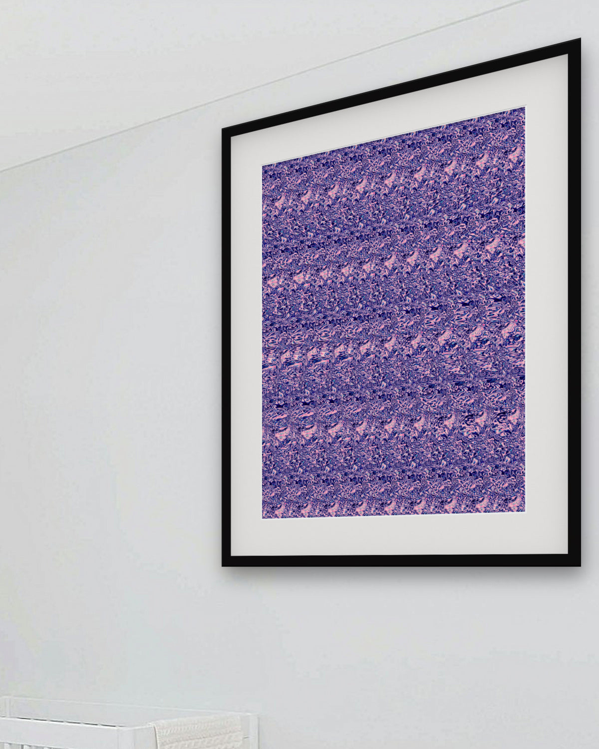 Glowing Jellyfish Drift hidden 3D art print, framed in a bright kids / teen bedroom
