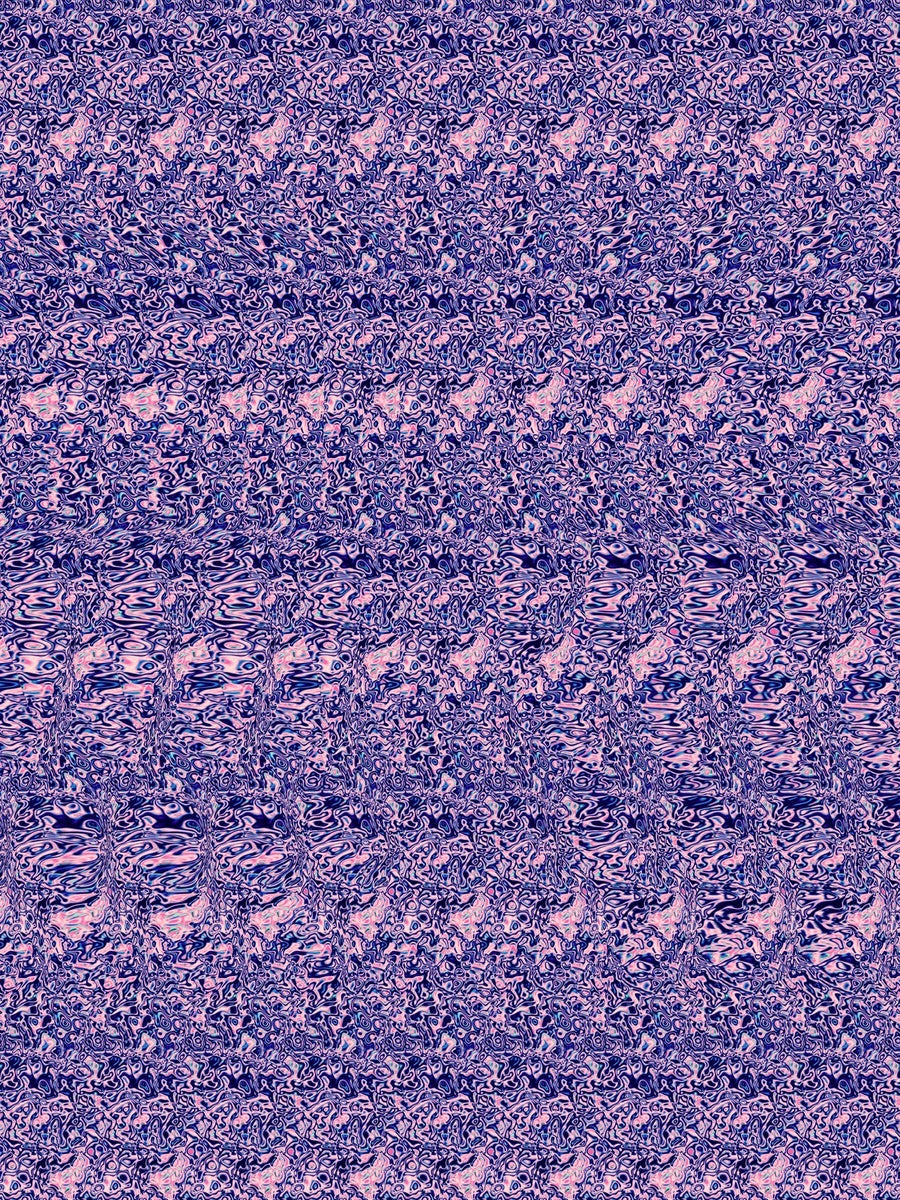 Glowing Jellyfish Drift full stereogram pattern, flat view