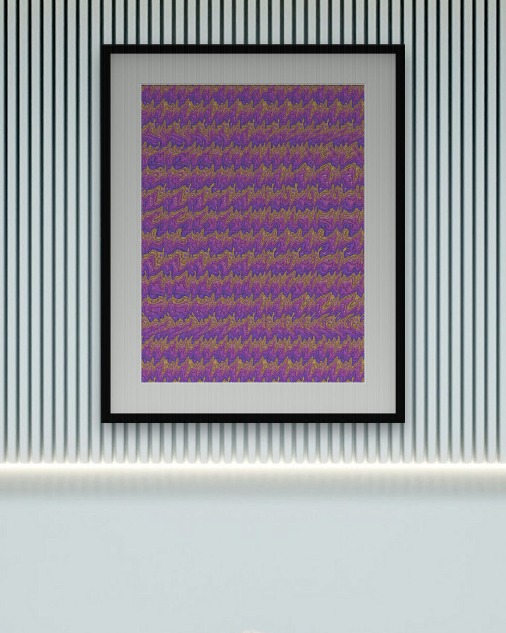 Countdown Hourglass hidden 3D art print, framed in a calm bedroom