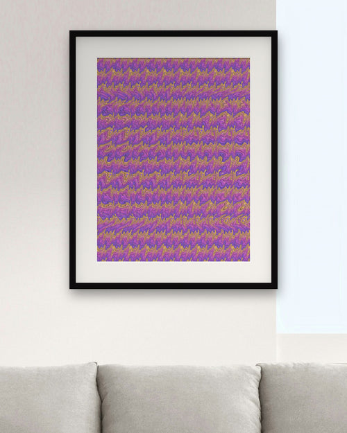 Countdown Hourglass hidden 3D art print, framed in a modern living room