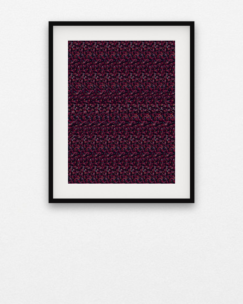 Orbiting Satellite hidden 3D art print, framed in a gallery wall