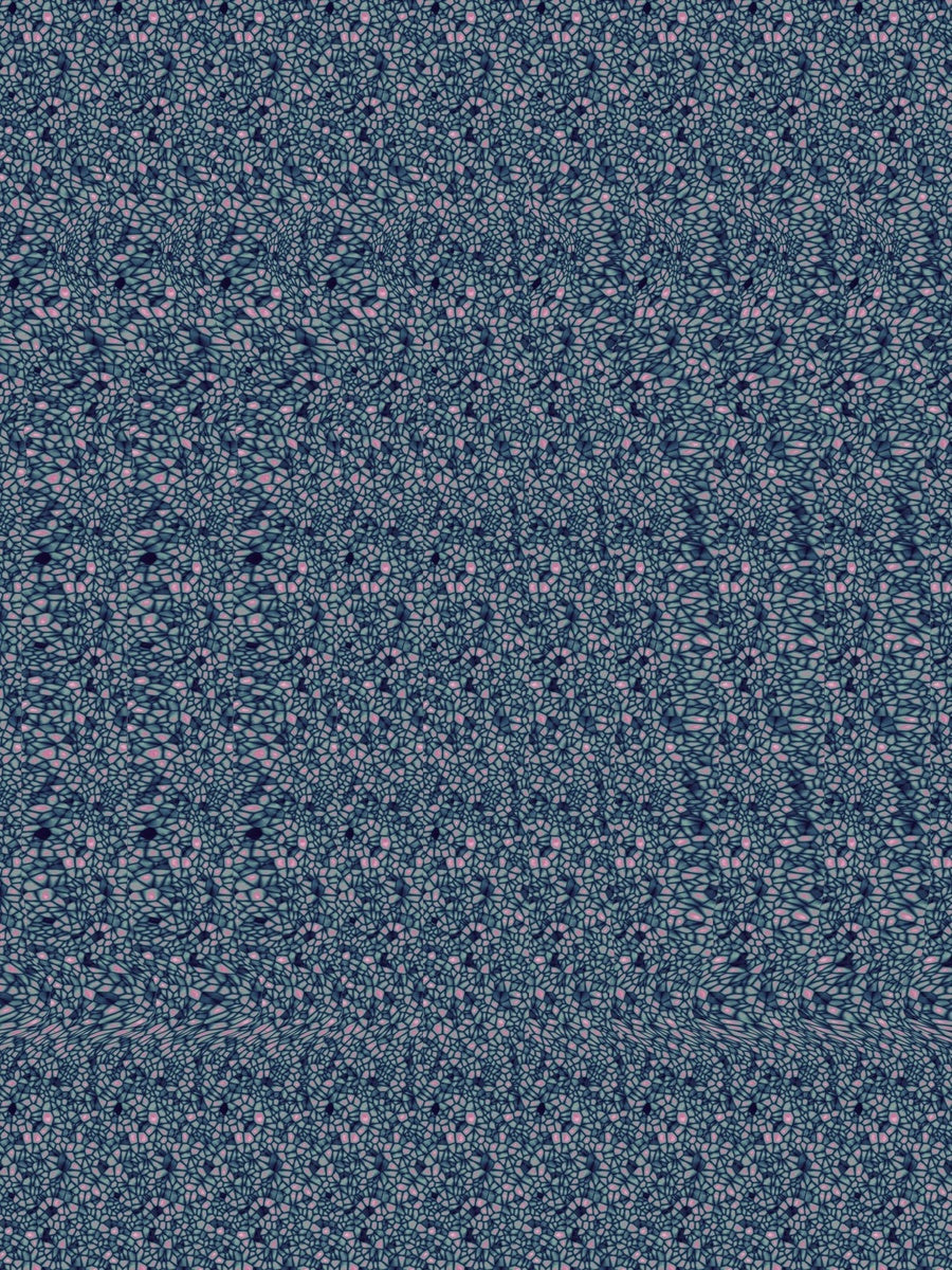 Snowy Night Lantern full stereogram pattern, flat view