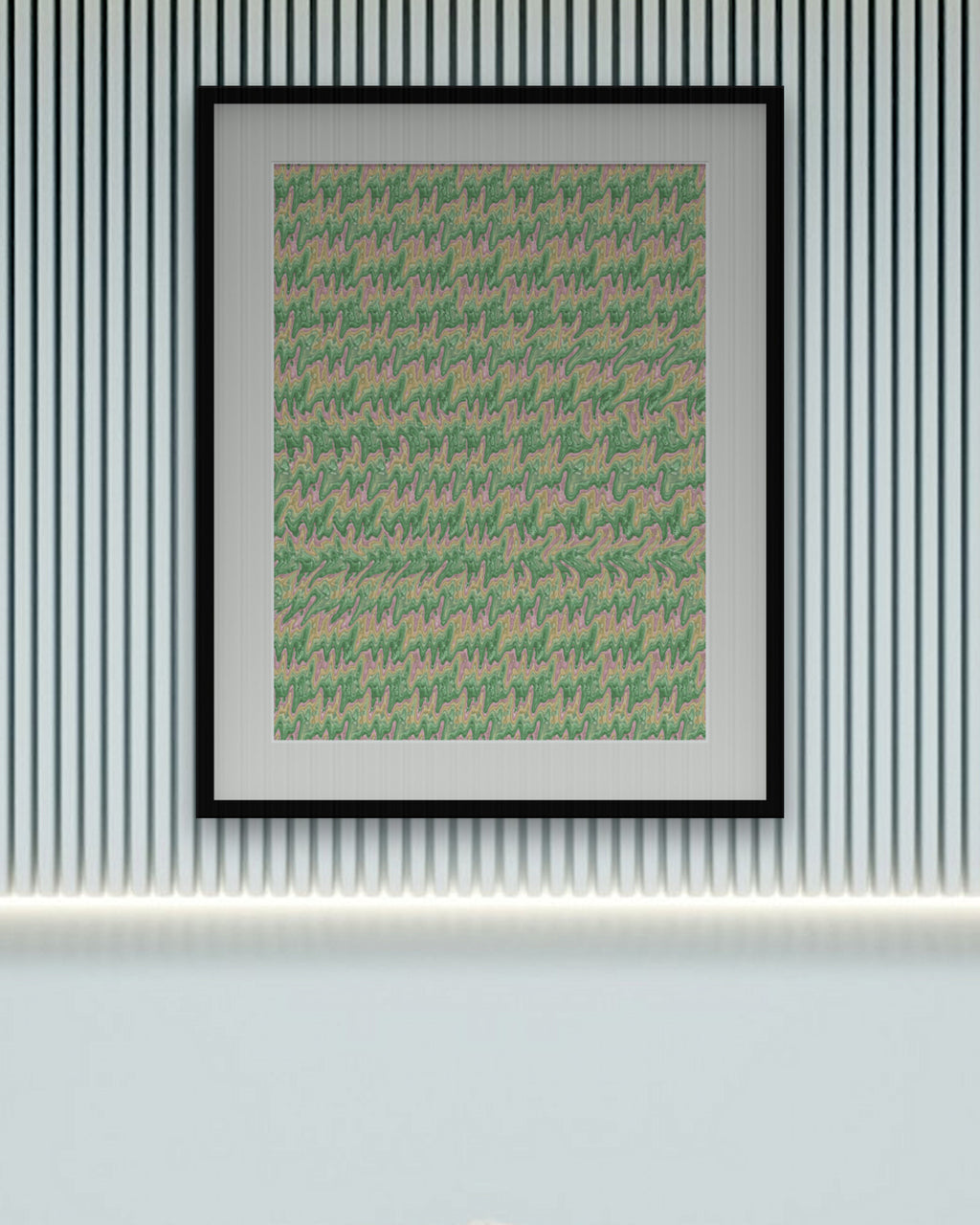 Winter Cardinal Perch hidden 3D art print, framed in a calm bedroom