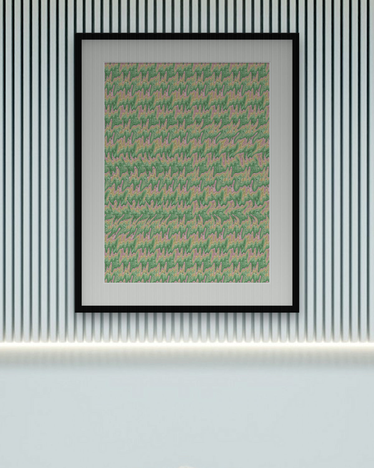 Winter Cardinal Perch hidden 3D art print, framed in a calm bedroom