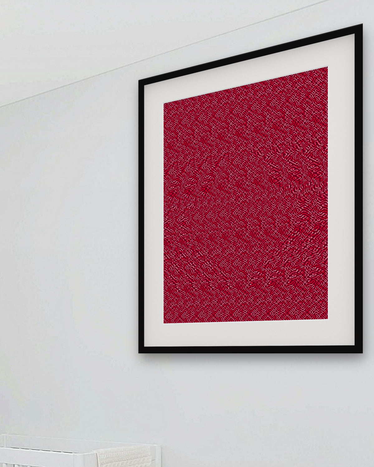 Locked Heart Promise hidden 3D art print, framed in a bright kids / teen bedroom