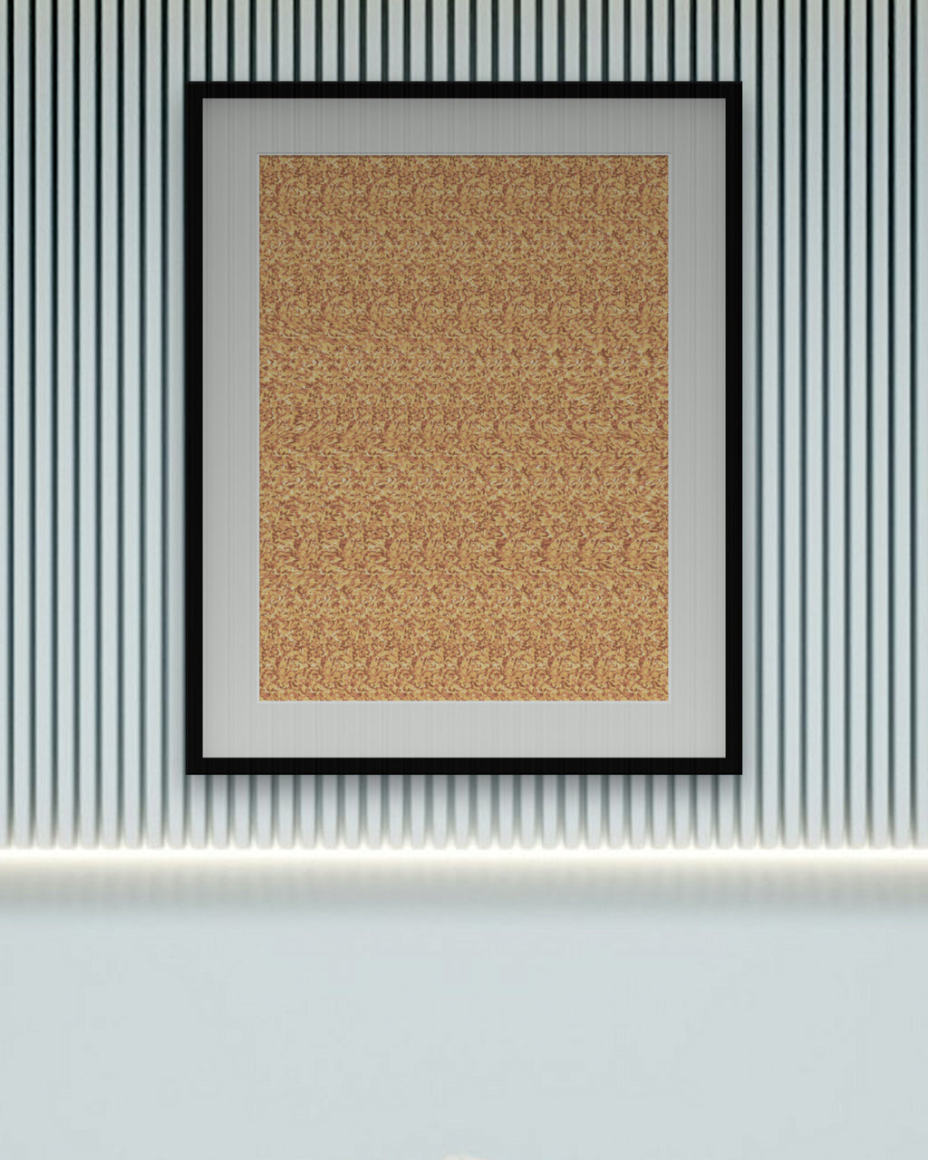 Forest Mushroom Hideaway hidden 3D art print, framed in a calm bedroom
