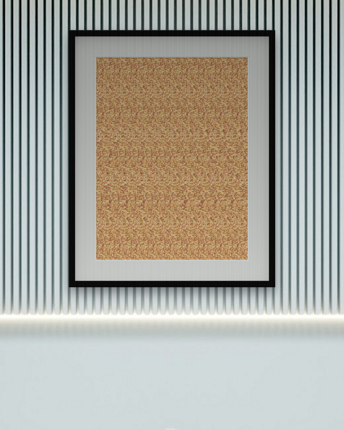 Forest Mushroom Hideaway hidden 3D art print, framed in a calm bedroom