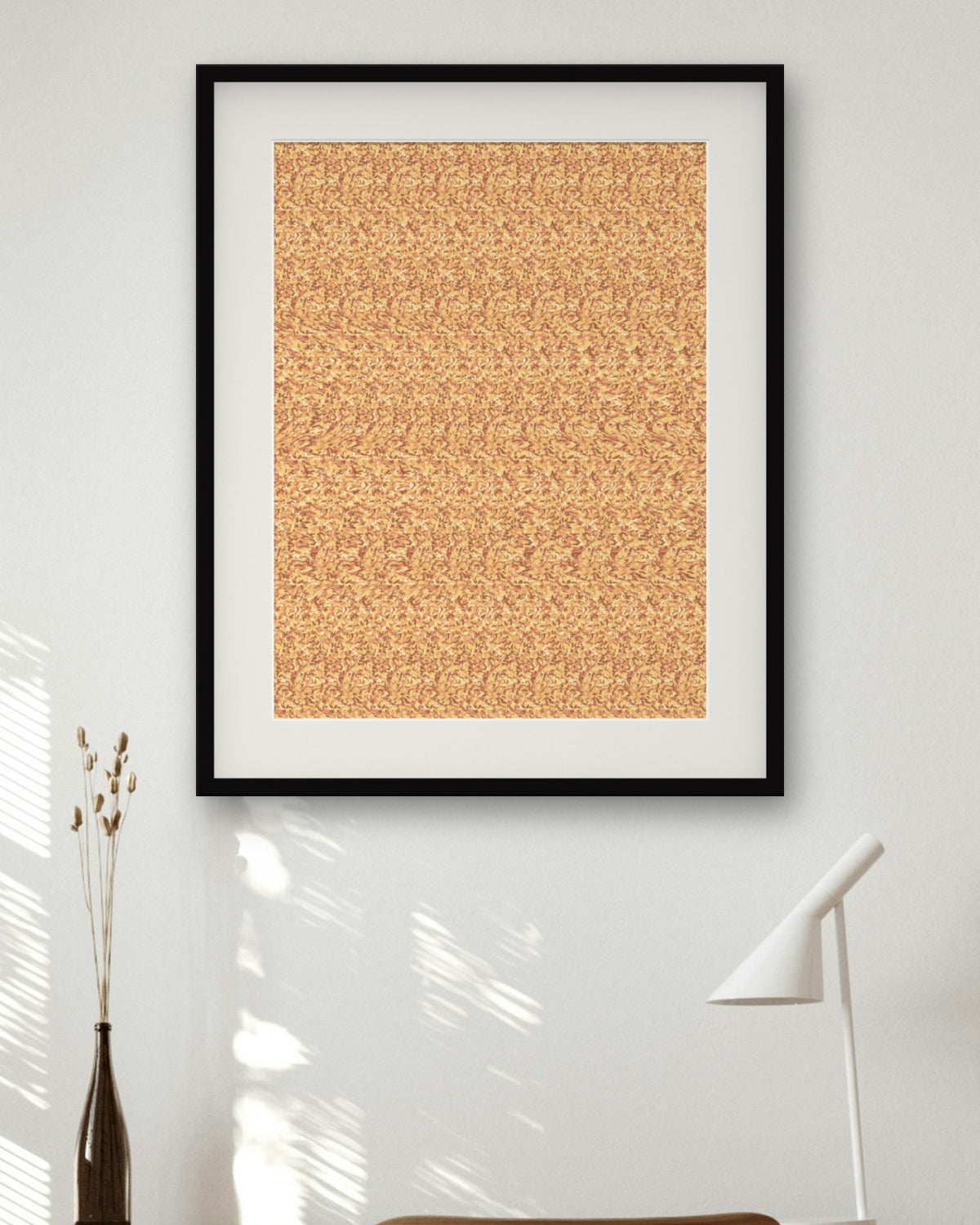 Forest Mushroom Hideaway hidden 3D art print, framed in a home office