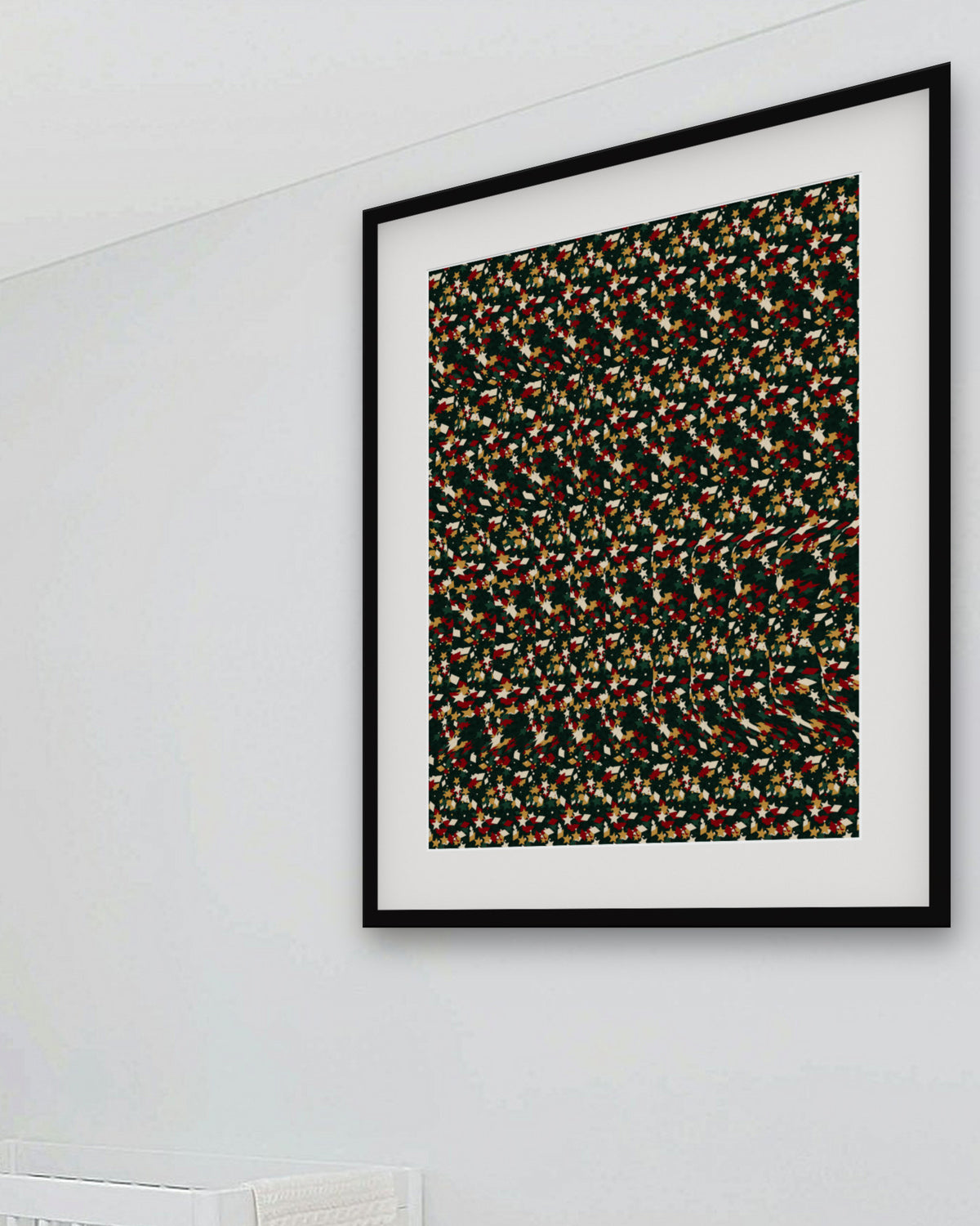 Strike Night Bowling hidden 3D art print, framed in a bright kids / teen bedroom