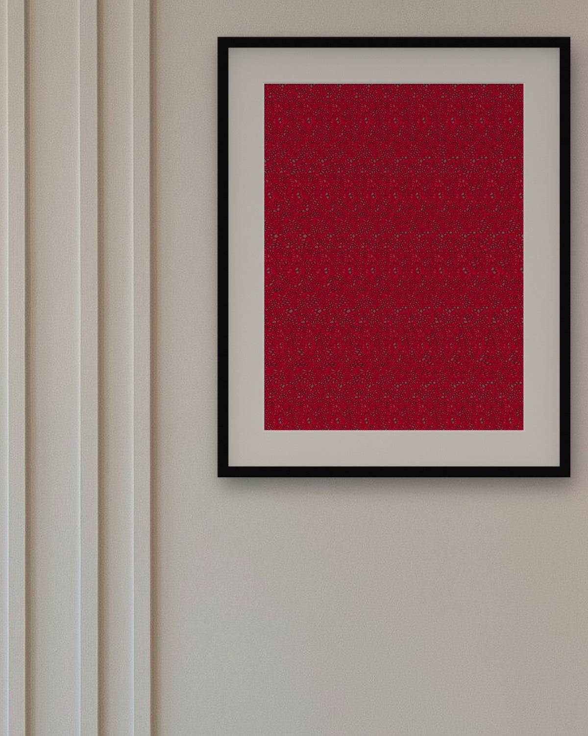 Sky-High Hot Air Balloon hidden 3D art print, framed in a panelled dining room