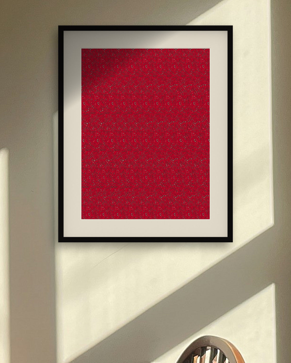 Sky-High Hot Air Balloon hidden 3D art print, framed in a sunlit dining nook