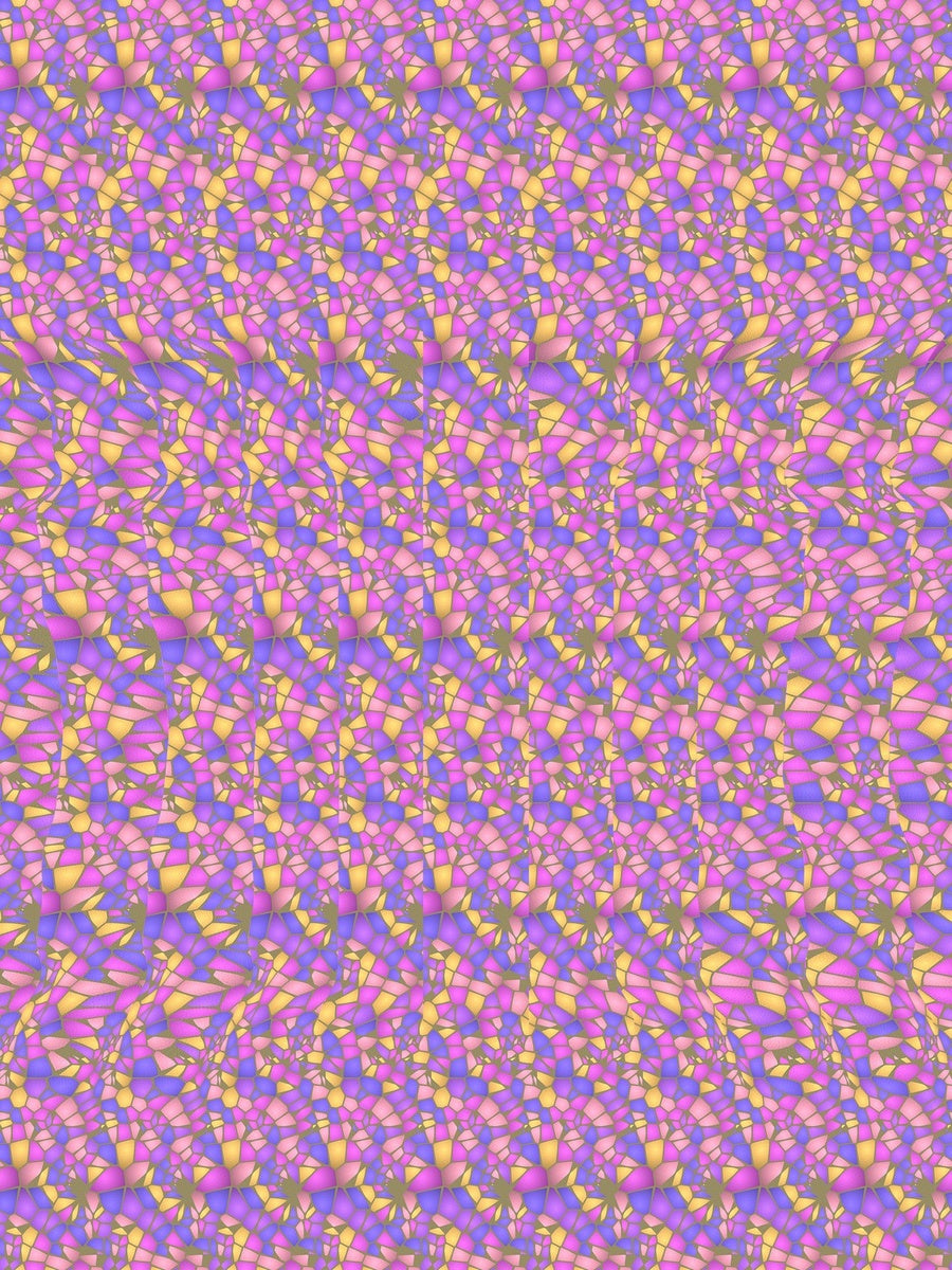 Midnight Alarm Clock full stereogram pattern, flat view