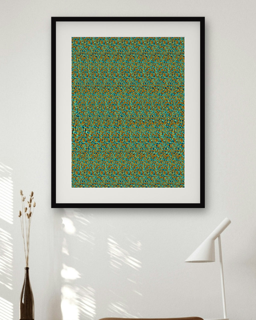 Busy Squirrel Secret hidden 3D art print, framed in a home office