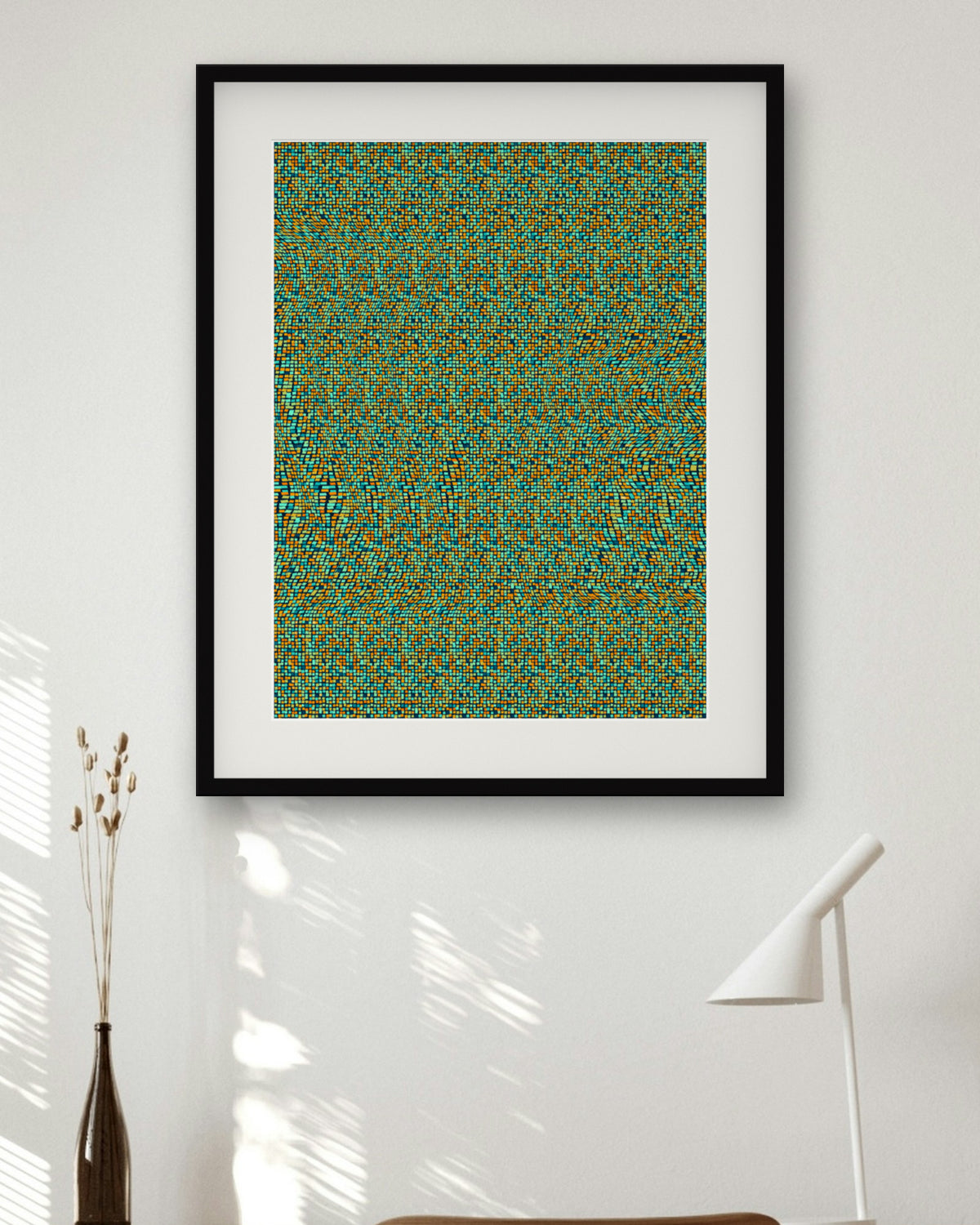 Busy Squirrel Secret hidden 3D art print, framed in a home office