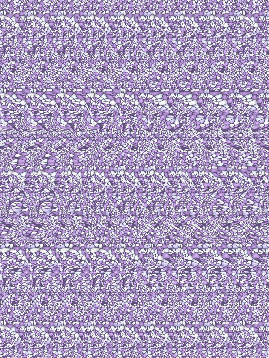 Shining Star of David hidden 3D image stereogram print in arctic and violet tones, full pattern flat view