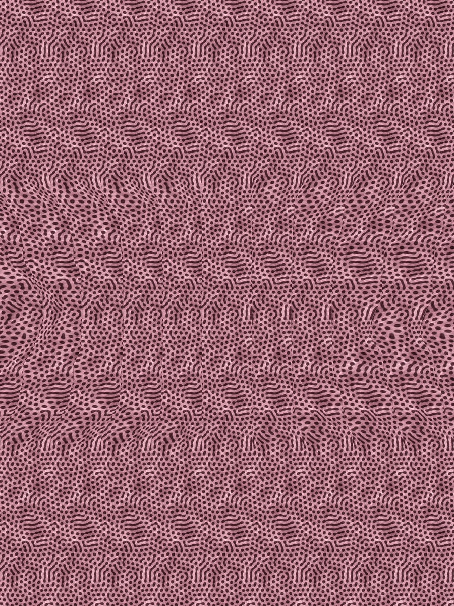 Puffed-Up Pufferfish hidden 3D image stereogram print in tropical and pop tones, full pattern flat view