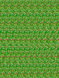Lily Pad Frog hidden 3D image stereogram print in spring and meadow tones, full pattern flat view