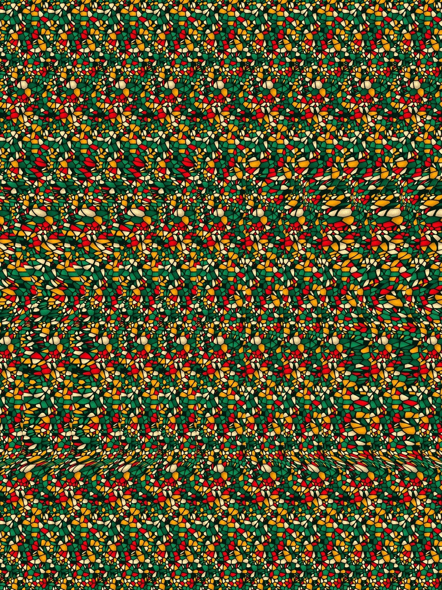 Gingerbread House Hideaway hidden 3D image stereogram print, full pattern flat view